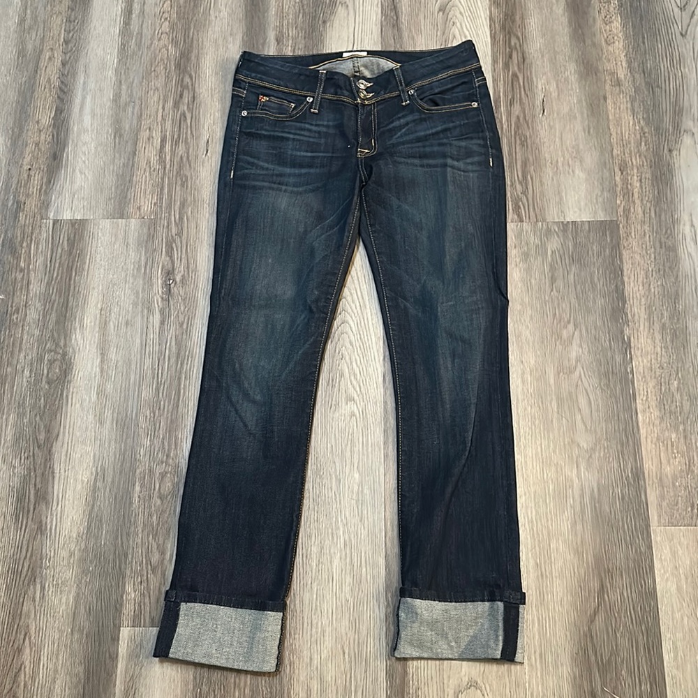 Hudson Ginny straight Crop with Cuff Jeans size 28